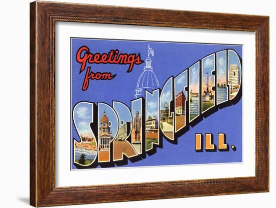Greetings from Springfield, Illinois-null-Framed Art Print