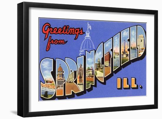 Greetings from Springfield, Illinois-null-Framed Art Print