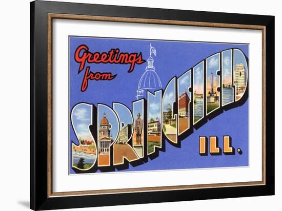 Greetings from Springfield, Illinois-null-Framed Art Print