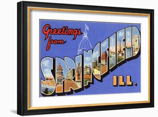 Greetings from Springfield, Illinois-null-Framed Art Print