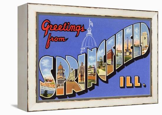 Greetings from Springfield, Illinois-null-Framed Stretched Canvas