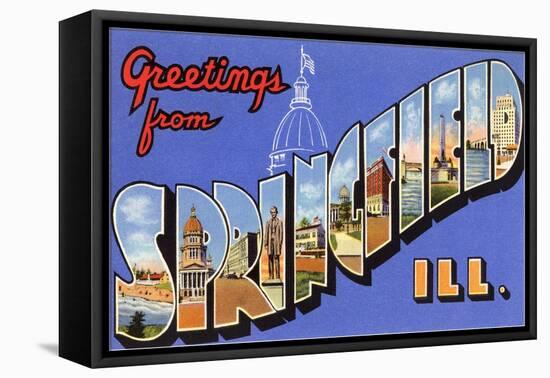 Greetings from Springfield, Illinois-null-Framed Stretched Canvas