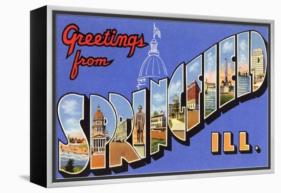 Greetings from Springfield, Illinois-null-Framed Stretched Canvas