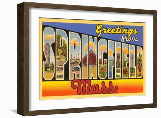 Greetings from Springfield, Massachusetts-null-Framed Art Print