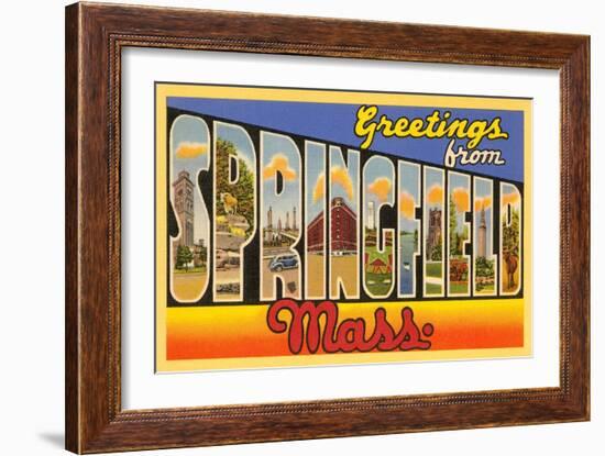 Greetings from Springfield, Massachusetts-null-Framed Art Print