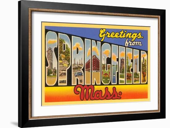 Greetings from Springfield, Massachusetts-null-Framed Art Print