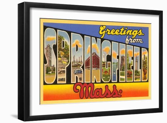 Greetings from Springfield, Massachusetts-null-Framed Art Print
