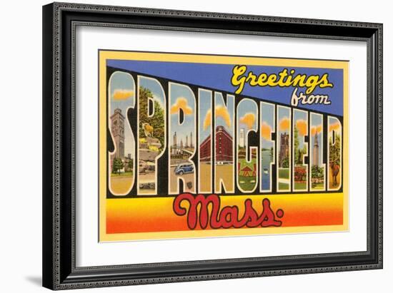 Greetings from Springfield, Massachusetts-null-Framed Art Print