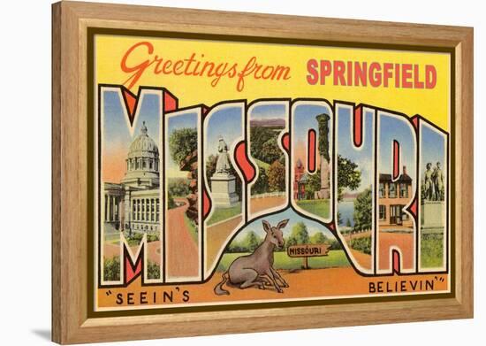 Greetings from Springfield-null-Framed Stretched Canvas