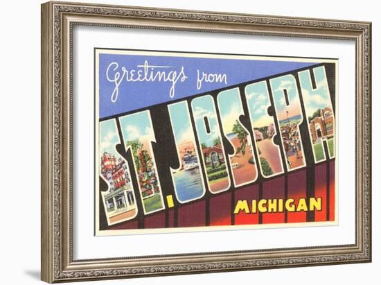 Greetings from St. Joseph, Michigan-null-Framed Art Print