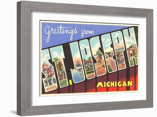 Greetings from St. Joseph, Michigan-null-Framed Art Print