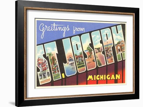 Greetings from St. Joseph, Michigan-null-Framed Art Print