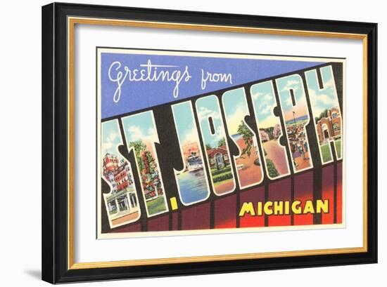 Greetings from St. Joseph, Michigan-null-Framed Art Print