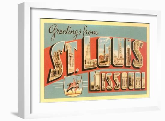 Greetings from St. Louis, Missouri-null-Framed Art Print