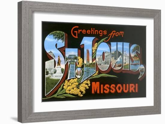 Greetings from St. Louis, Missouri-null-Framed Art Print