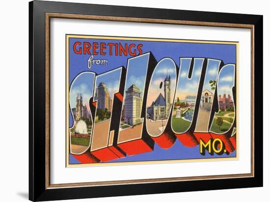 Greetings from St. Louis, Missouri-null-Framed Art Print