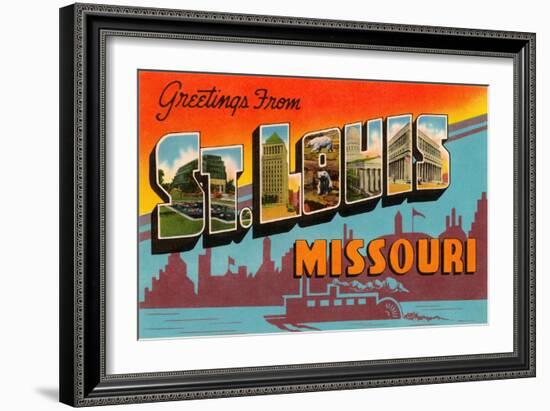 Greetings from St. Louis, Missouri-null-Framed Art Print