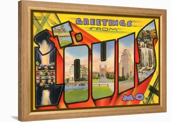 Greetings from St. Louis, Missouri-null-Framed Stretched Canvas