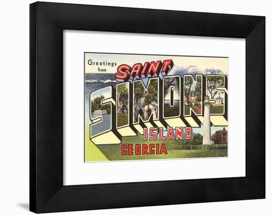 Greetings from St. Simon's Island, Georgia-null-Framed Art Print