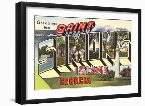 Greetings from St. Simon's Island, Georgia-null-Framed Art Print