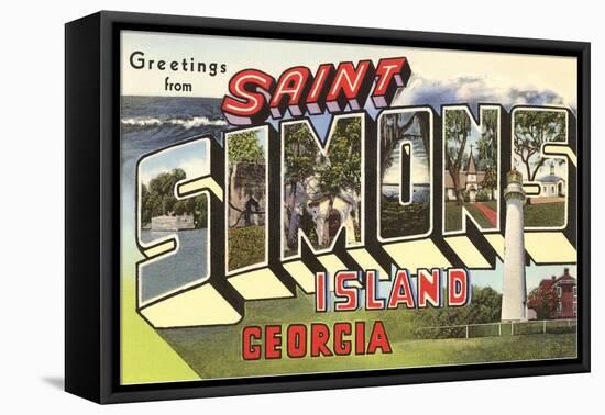 Greetings from St. Simon's Island, Georgia-null-Framed Stretched Canvas