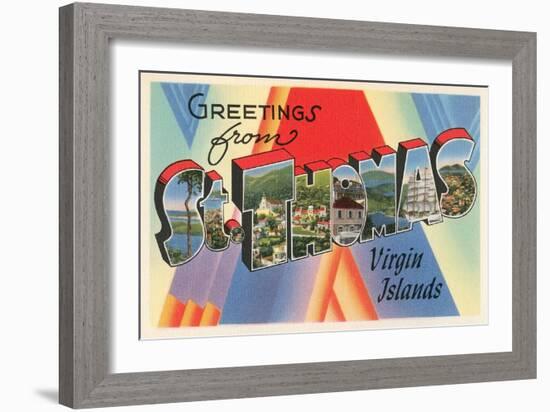 Greetings from St. Thomas, Virgin Islands-null-Framed Premium Giclee Print