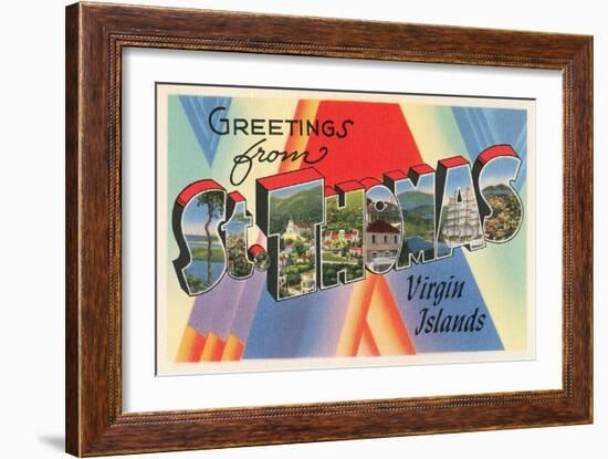 Greetings from St. Thomas, Virgin Islands-null-Framed Premium Giclee Print