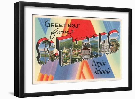 Greetings from St. Thomas, Virgin Islands-null-Framed Premium Giclee Print