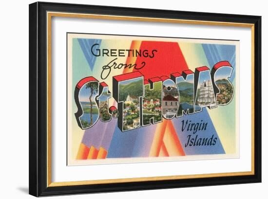 Greetings from St. Thomas, Virgin Islands-null-Framed Premium Giclee Print