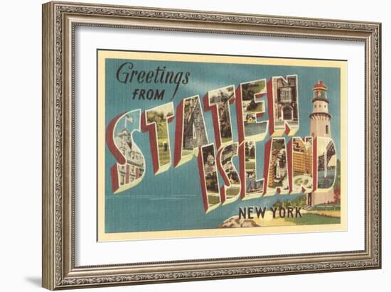 Greetings from Staten Island, New York-null-Framed Art Print