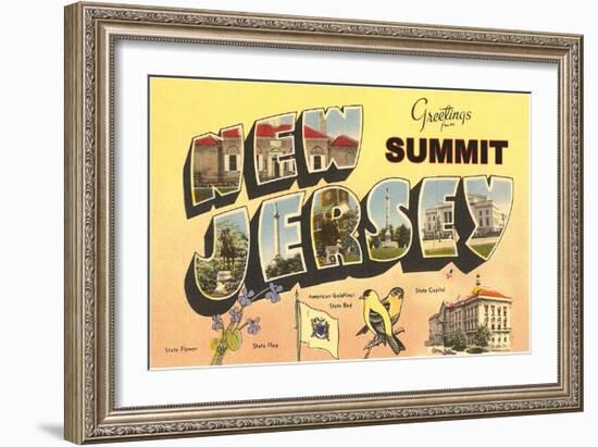 Greetings from Summit, New Jersey-null-Framed Art Print