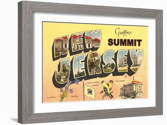 Greetings from Summit, New Jersey-null-Framed Art Print