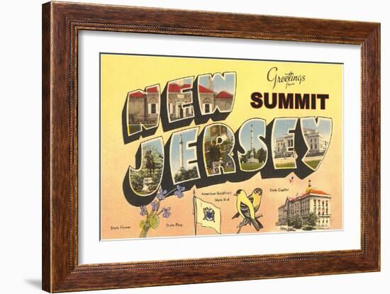 Greetings from Summit, New Jersey-null-Framed Art Print