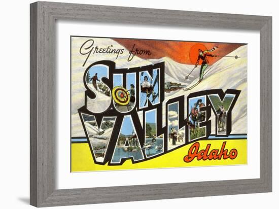 Greetings from Sun Valley, Idaho-null-Framed Art Print