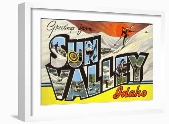Greetings from Sun Valley, Idaho-null-Framed Art Print