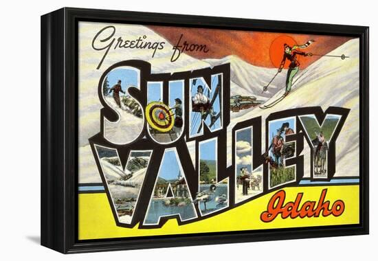 Greetings from Sun Valley, Idaho-null-Framed Stretched Canvas