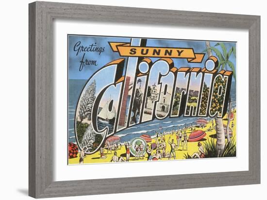 Greetings from Sunny California-null-Framed Giclee Print