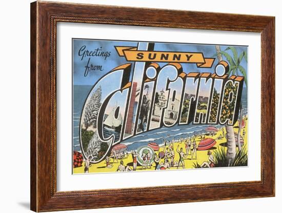 Greetings from Sunny California-null-Framed Giclee Print