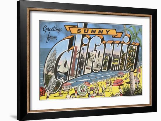 Greetings from Sunny California-null-Framed Giclee Print