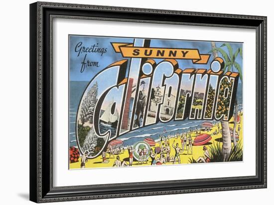 Greetings from Sunny California-null-Framed Giclee Print