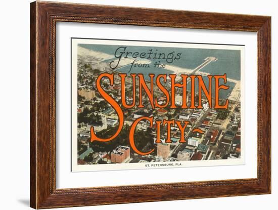 Greetings from Sunshine City, St. Petersburg, Florida-null-Framed Art Print