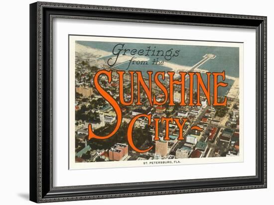 Greetings from Sunshine City, St. Petersburg, Florida-null-Framed Art Print