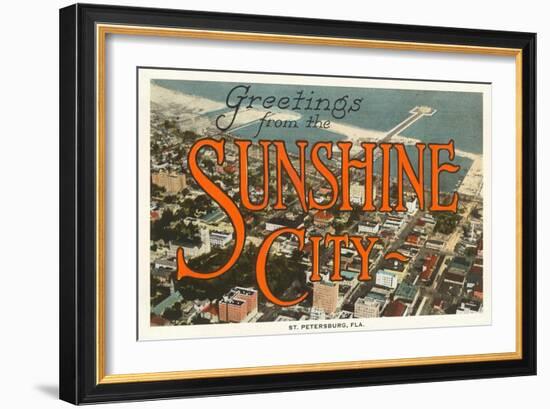 Greetings from Sunshine City, St. Petersburg, Florida-null-Framed Art Print