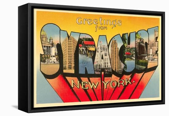 Greetings from Syracuse, New York-null-Framed Stretched Canvas