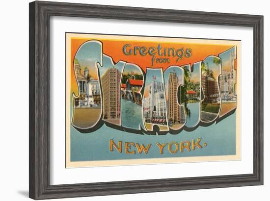 Greetings from Syracuse, New York-null-Framed Art Print