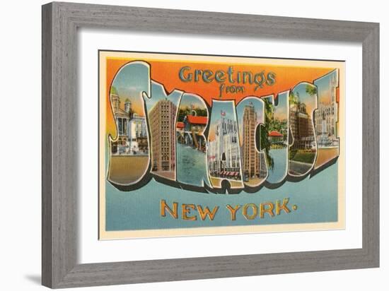 Greetings from Syracuse, New York-null-Framed Art Print