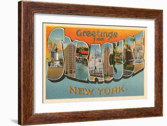 Greetings from Syracuse, New York-null-Framed Art Print