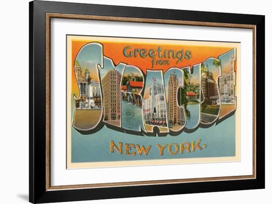 Greetings from Syracuse, New York-null-Framed Art Print