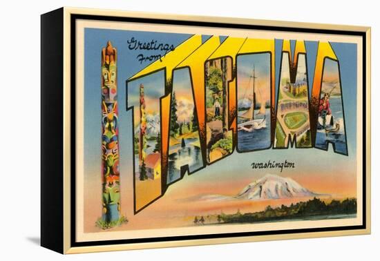 Greetings from Tacoma, Washington-null-Framed Stretched Canvas