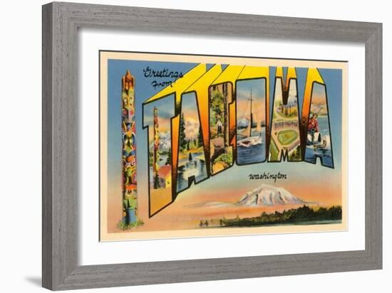 Greetings from Tacoma, Washington-null-Framed Art Print